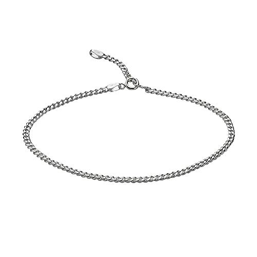 Zeeme Silber Damen Fußkette 925/- Sterling Silber 23-26cm Glänzend weiß 299200023Z von Zeeme