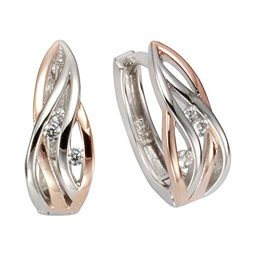 Zeeme Silber Damen Ohrringe 925/- Sterling Silber 1,4cm Glänzend Zirkonia rot 025210033 von Zeeme