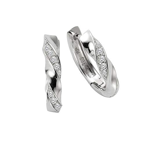 Zeeme Silber Damen Ohrringe 925/- Sterling Silber 1,5cm Glänzend Zirkonia weiß 471210012 von Zeeme