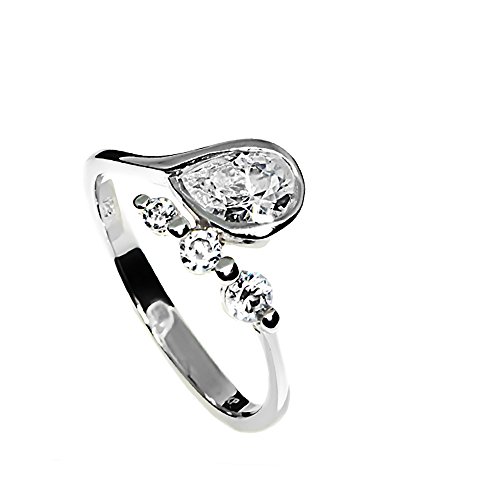 Zeeme Silber Damen Ring 925/- Sterling Silber Glänzend Zirkonia weiß 358270606 von Zeeme
