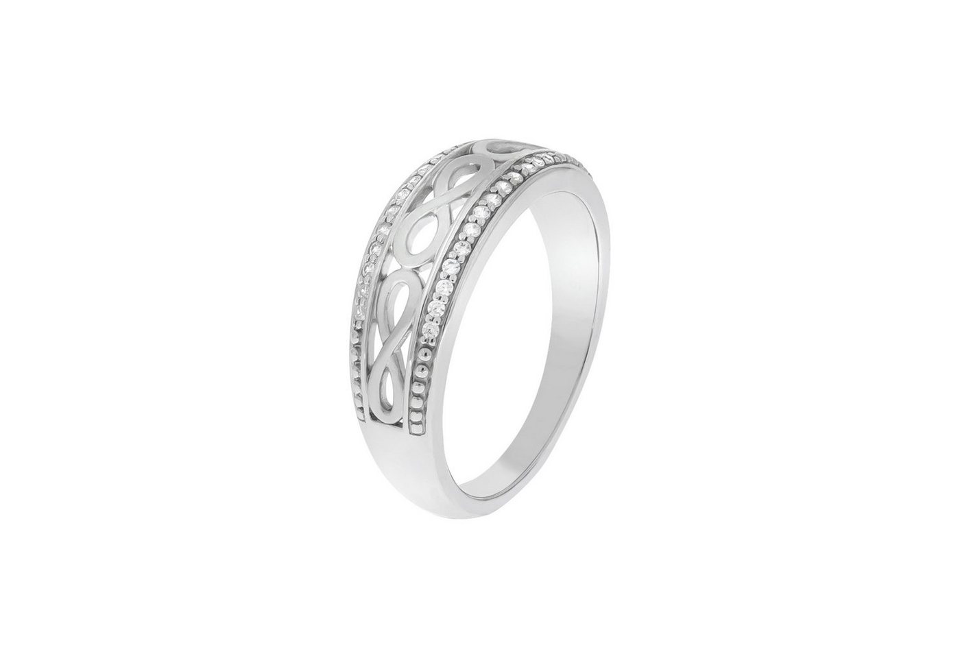 Zeeme Fingerring Silber 925 glanz/mattiert Zirkonia von Zeeme