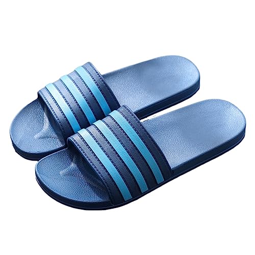 Badelatschen Damen Hausschuhe Badeschlappen Herren Badeschuhe Kinder rutschfeste Pantoletten Slipper Strand Sandale Blau 40-41 von Zeeton