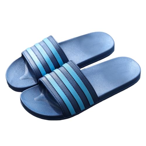 Zeeton Badelatschen Damen Hausschuhe Badeschlappen Herren Badeschuhe Kinder Rutschfeste Pantoletten Slipper Strand Sandale Blau 40-41 von Zeeton