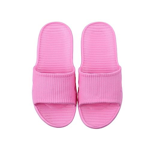 Badelatschen Damen Hausschuhe Badeschlappen Herren Badeschuhe Kinder rutschfeste Pantoletten Slipper Strand Sandale Rosa 36-37 von Zeeton