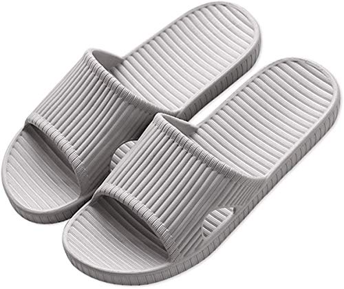 Zeeton Badelatschen Damen Hausschuhe Badeschlappen Herren Badeschuhe Kinder Rutschfeste Pantoletten Slipper Strand Sandale Grau 40-41 von Zeeton