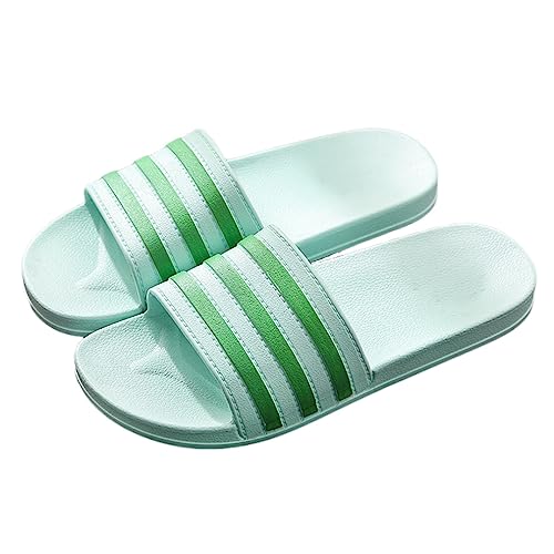 Zeeton Badelatschen Damen Hausschuhe Badeschlappen Herren Badeschuhe Kinder Rutschfeste Pantoletten Slipper Strand Sandale Türkis 36-37 von Zeeton