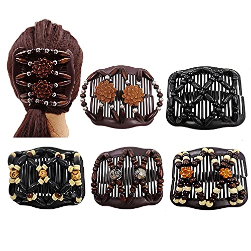 5 Pcs Perlen Haarkämme, Elastische Comb Haarspangen, Doppel Haarkamm Clip, Haarspange Dehnbar, Dehnbarer Doppel Haarkamm, für Frauen Mädchen Haarschmuck DIY Hair Styling Tool 5 Pcs Perlen Haarkämme, Elastische Comb Haarspangen, Doppel Haarkamm Clip, Haarspange Dehnbar, Dehnbarer Doppel Haarkamm, für Frauen Mädchen Haarschmuck DIY Hair Styling Tool von Zefeng