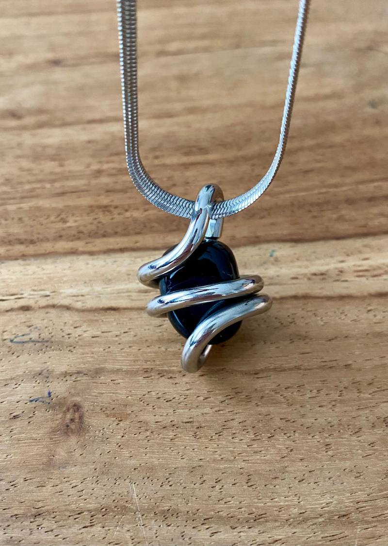 Halskette Mit Schwarzem Onyx Halskette Mit Schwarzem Onyx von Zefino