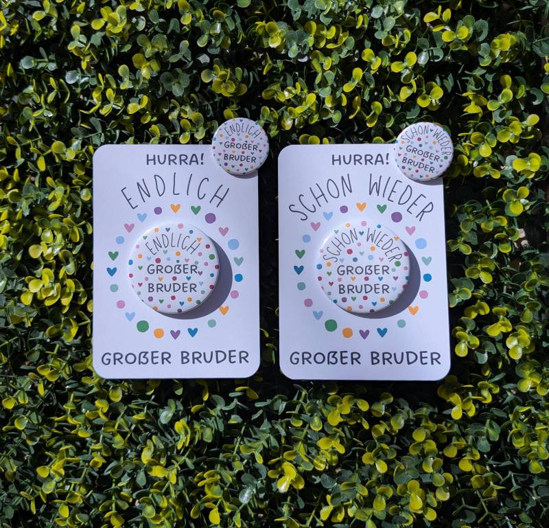 Button Magnet Endlich Großer Bruder Schon Wieder Geschenk Zur Geburt Babyparty Für Geschwisterkinder von ZefixDieMacherei