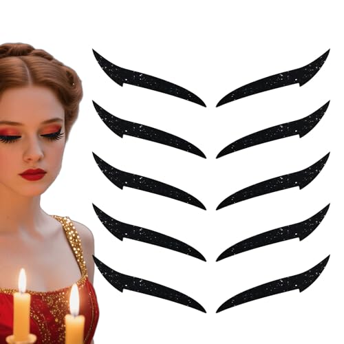 Zegaqae Augenliner Sticker | Lidschatten Wimpern Aufkleber - Tragbarer Lidschatten Aufkleber Für Reise Und Bühne 10 Stück Wasserfester Eyeliner Streifen von Zegaqae