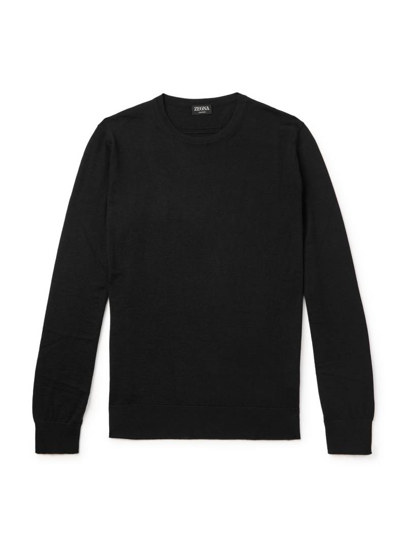 Zegna - Cashmere and Silk-Blend Sweater - Men - Black - IT 48 von Zegna