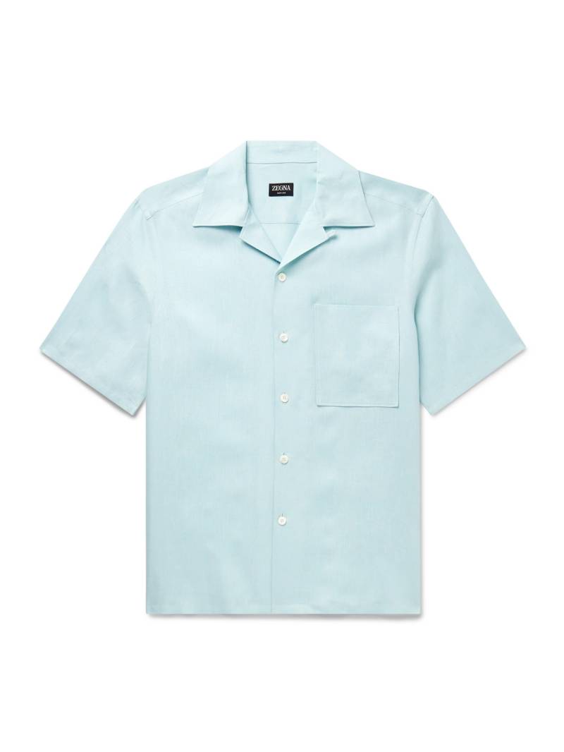 Zegna - Convertible-Collar Oasi Linen Shirt - Men - Green - L von Zegna