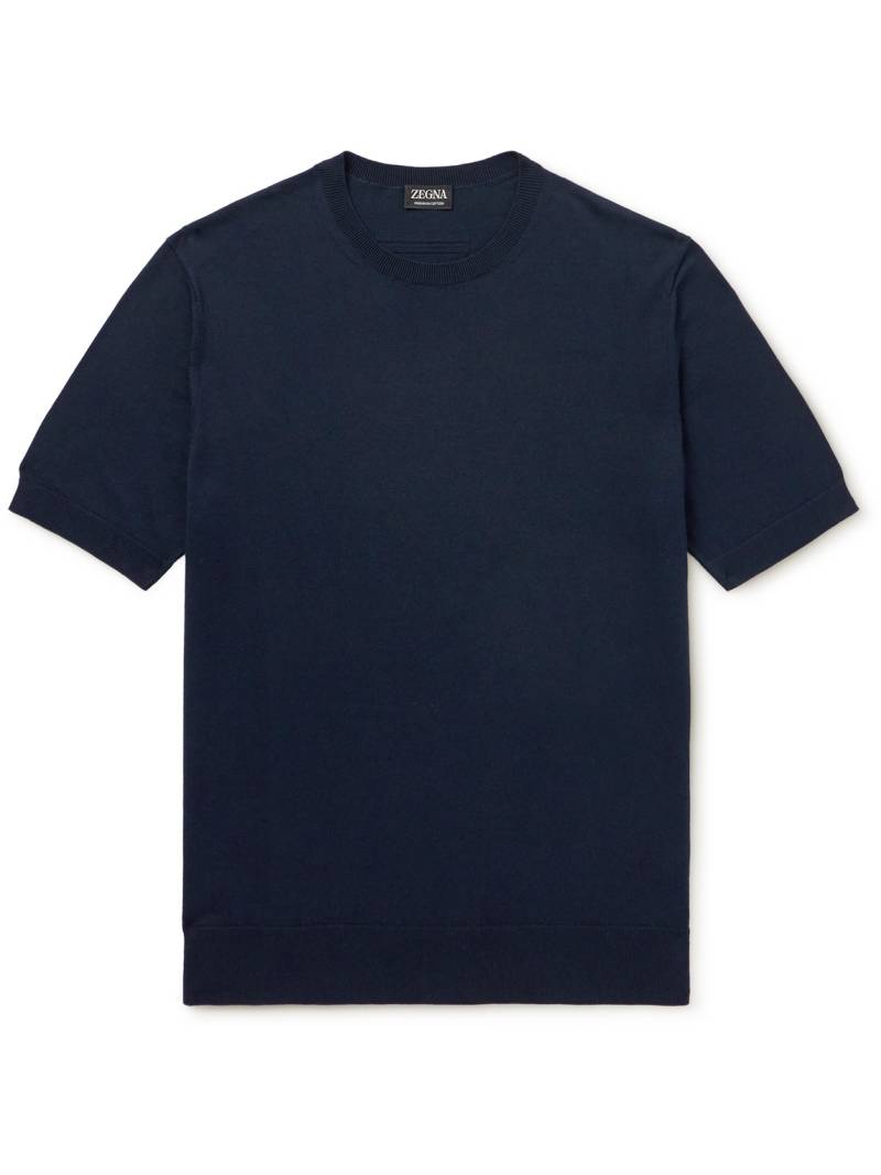 Zegna - Cotton T-Shirt - Men - Blue - IT 52 von Zegna