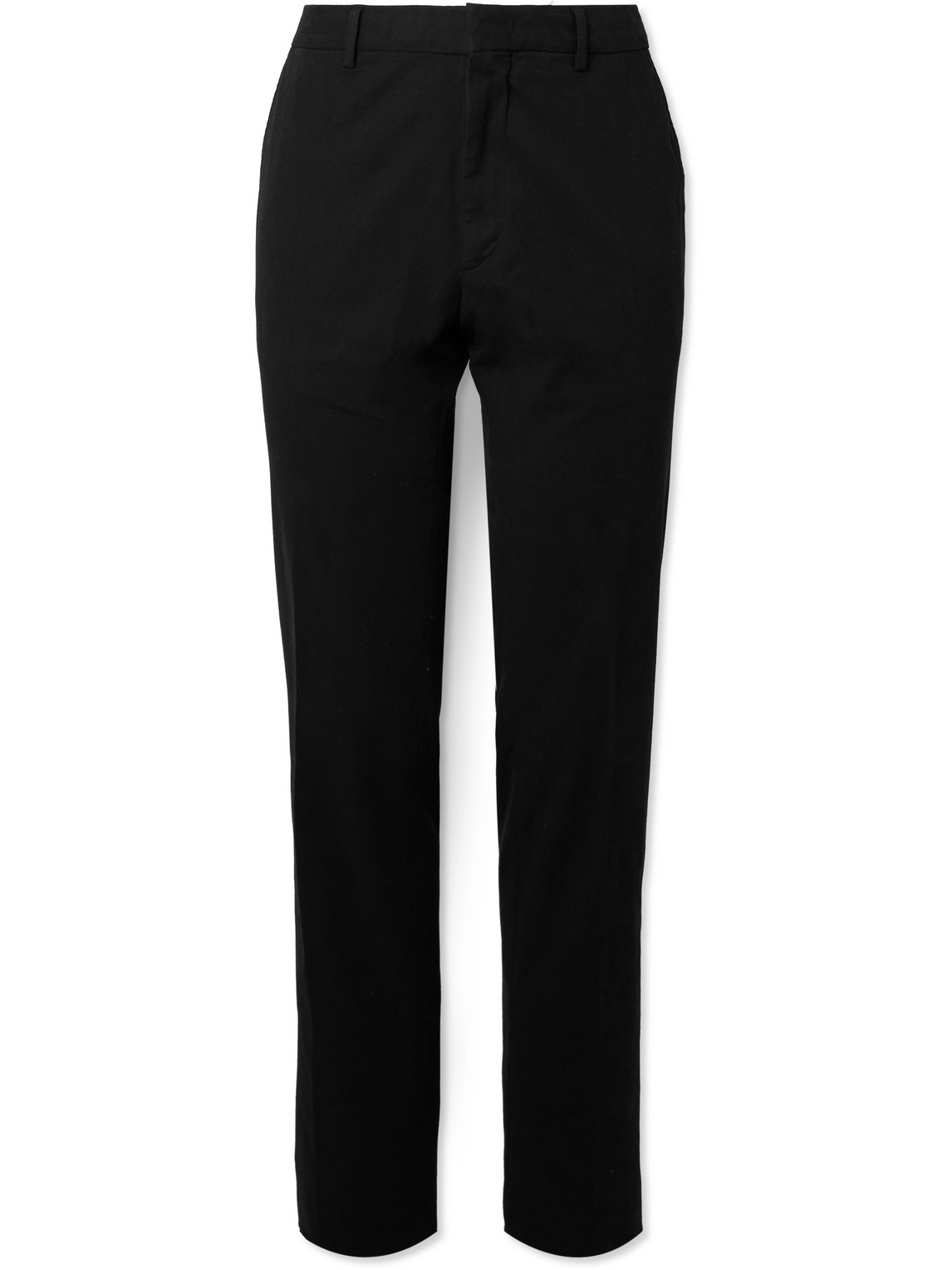 Zegna - Easy Straight-Leg Garment-Dyed Cotton-Blend Chinos - Men - Black - IT 46 von Zegna