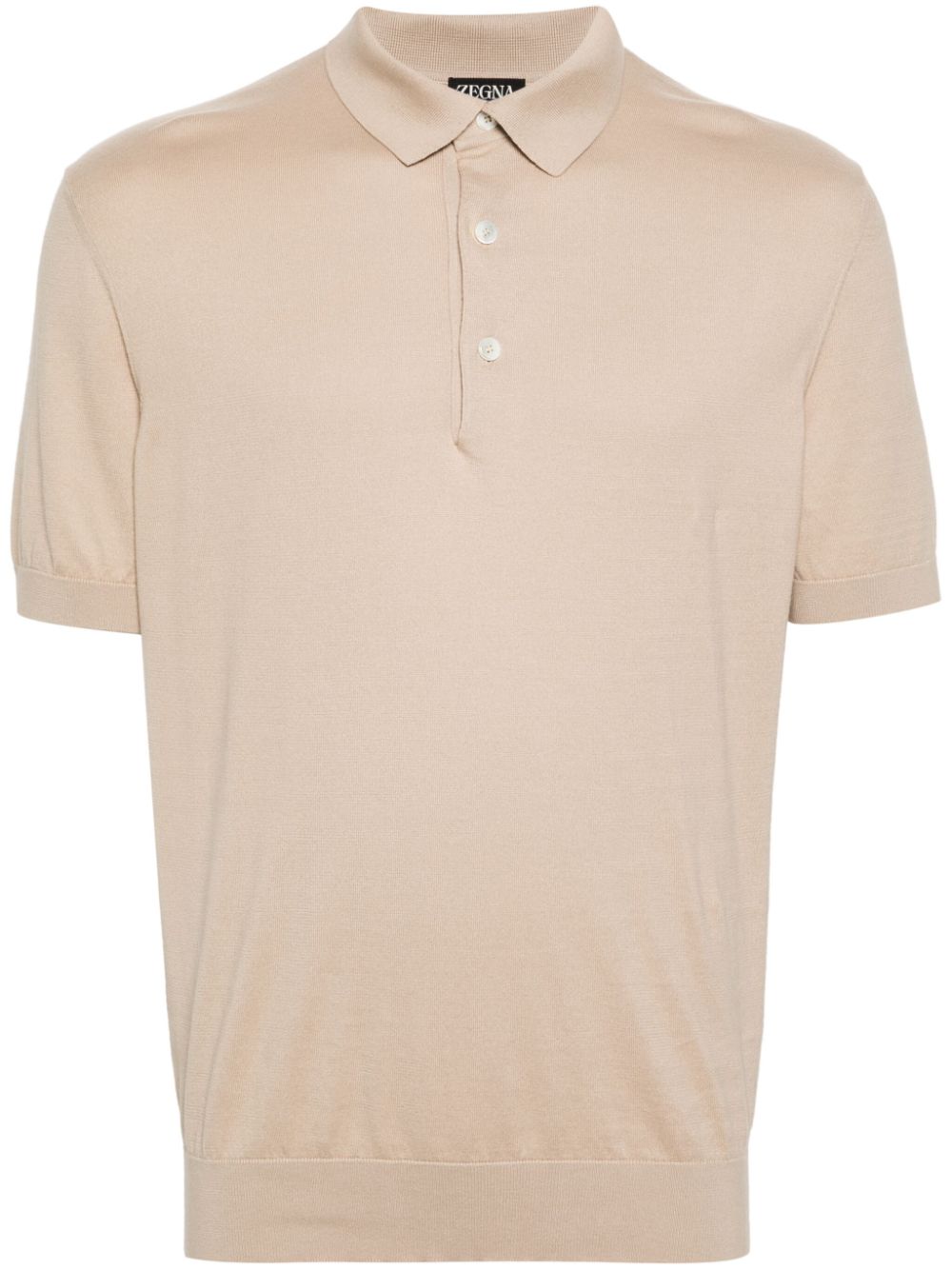 Zegna Fein gestricktes Poloshirt - Nude von Zegna