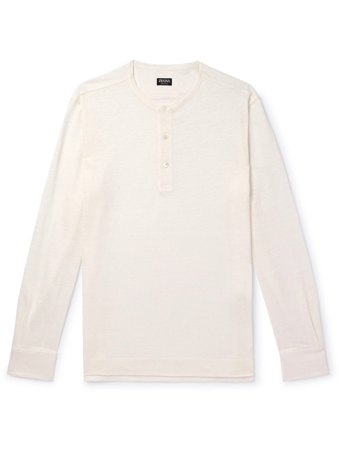 Zegna - Henley Oasi Linen Henley T-Shirt - Men - Neutrals - IT 56 Zegna - Henley Oasi Linen Henley T-Shirt - Men - Neutrals - IT 56 von Zegna