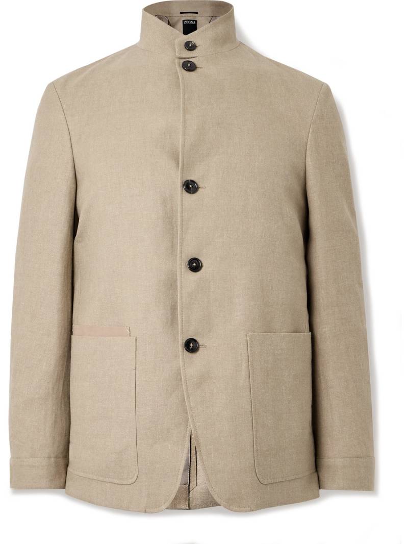 Zegna - Il Conte Linen and Wool-Blend Jacket - Men - Neutrals - IT 46 von Zegna