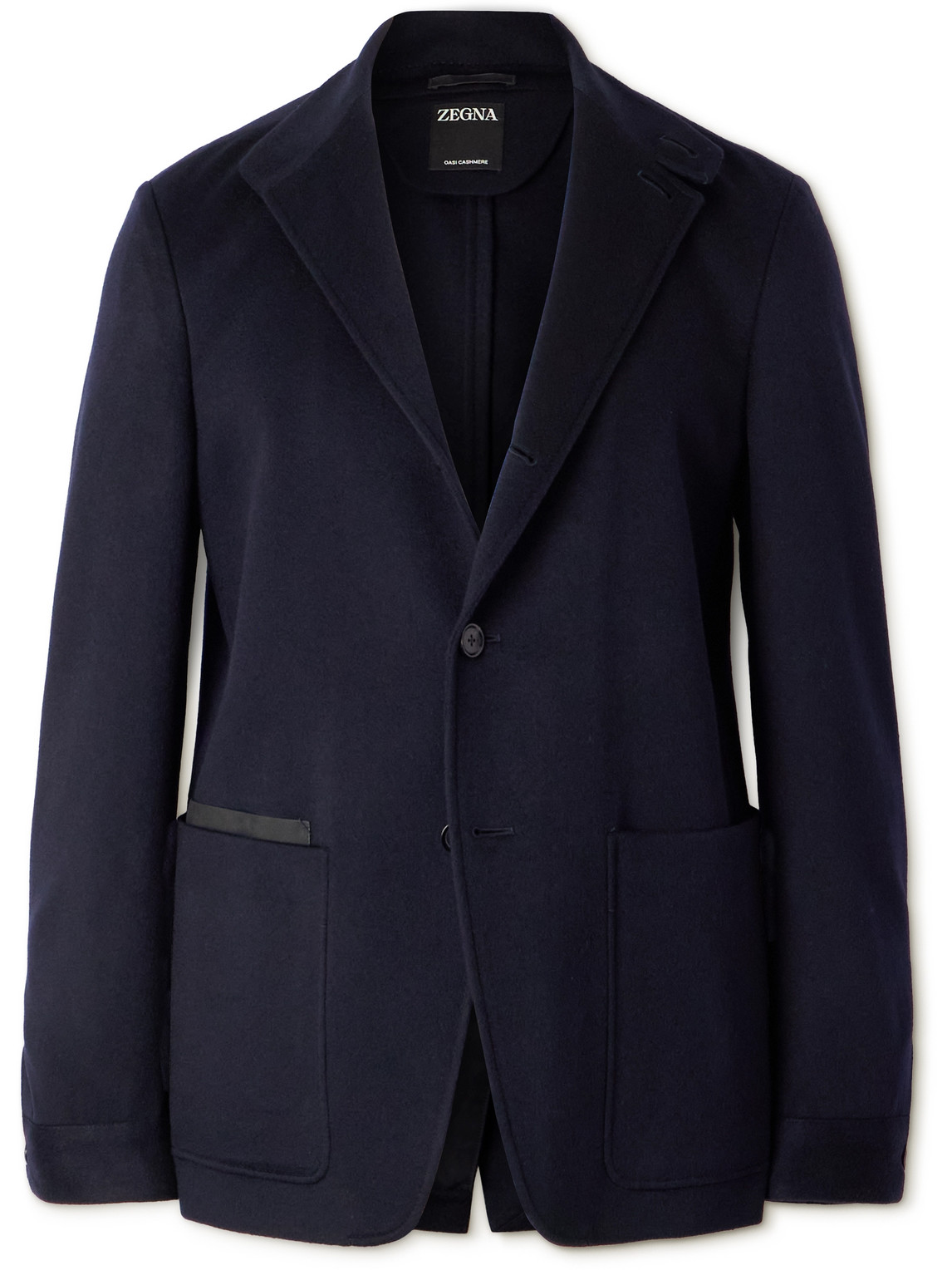 Zegna - Logo-Appliquéd Brushed Oasi Cashmere Chore Jacket - Men - Blue - IT 52 von Zegna