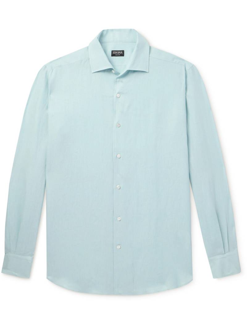 Zegna - Oasi Linen Shirt - Men - Blue - XXXL von Zegna
