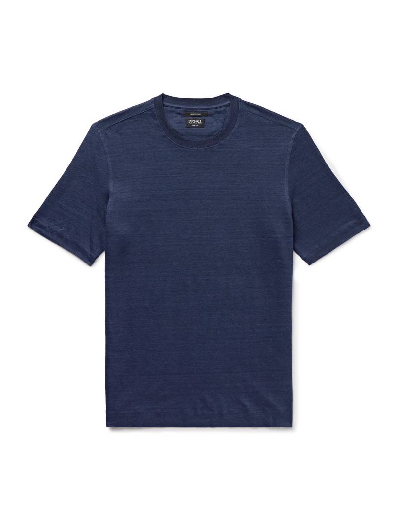 Zegna - Oasi Linen T-Shirt - Men - Blue - IT 56 von Zegna