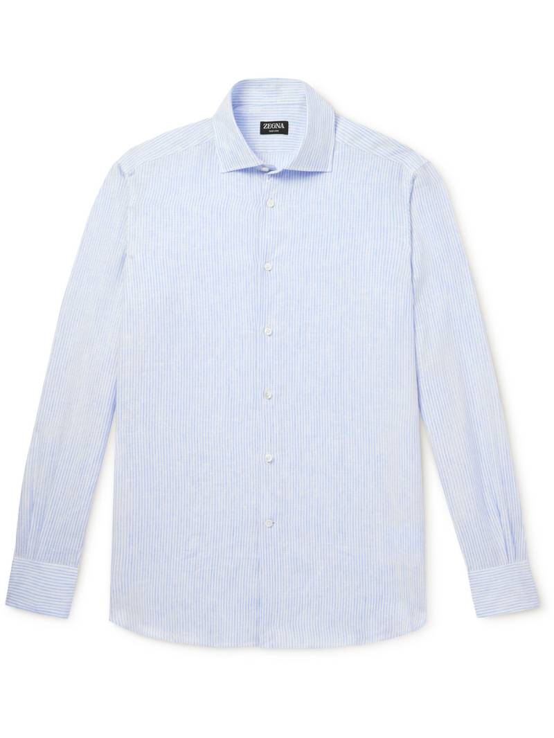 Zegna - Oasi Striped Linen Shirt - Men - Blue - XXL von Zegna