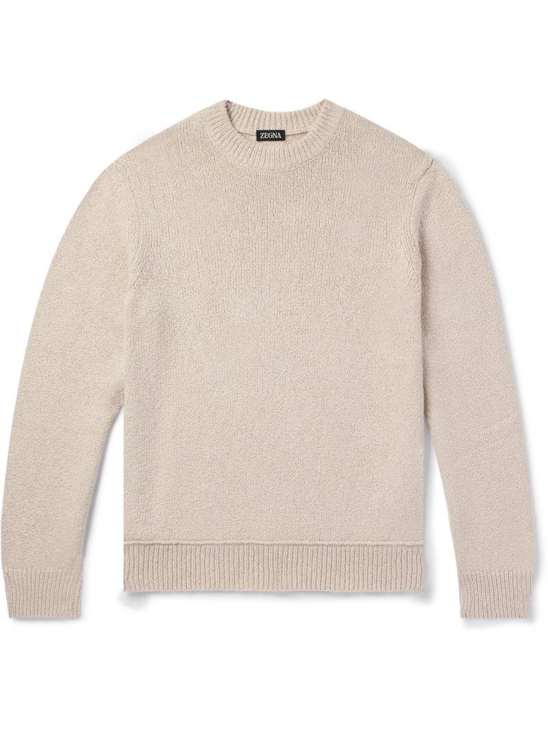 Zegna - Organic Cotton and Silk-Blend Sweater - Men - Neutrals - IT 54 von Zegna