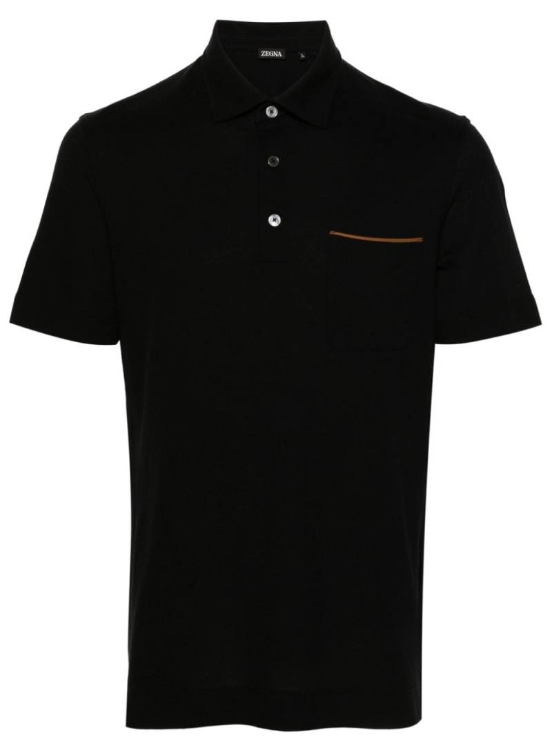 Zegna Poloshirt aus Pikee - Schwarz von Zegna