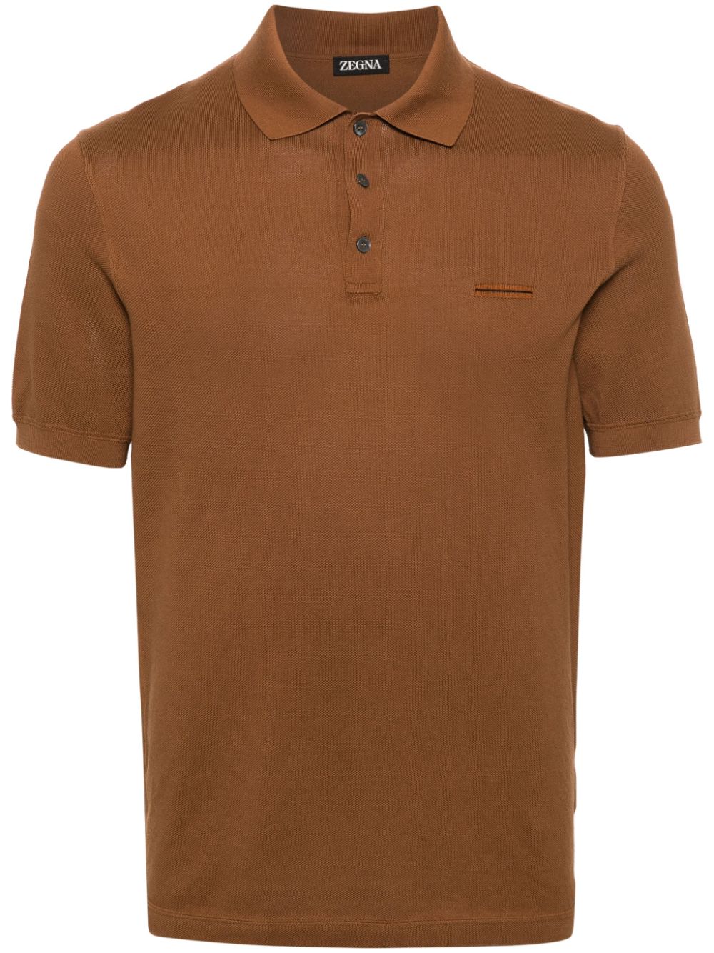 Zegna Poloshirt mit Intarsien-Logo - Braun von Zegna