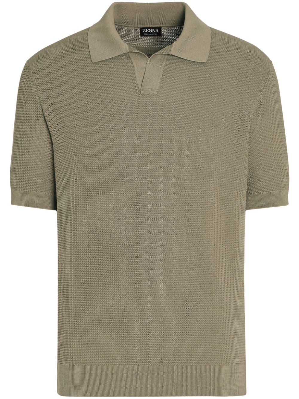 Zegna Poloshirt mit Waffelstrick-Muster - Grün von Zegna