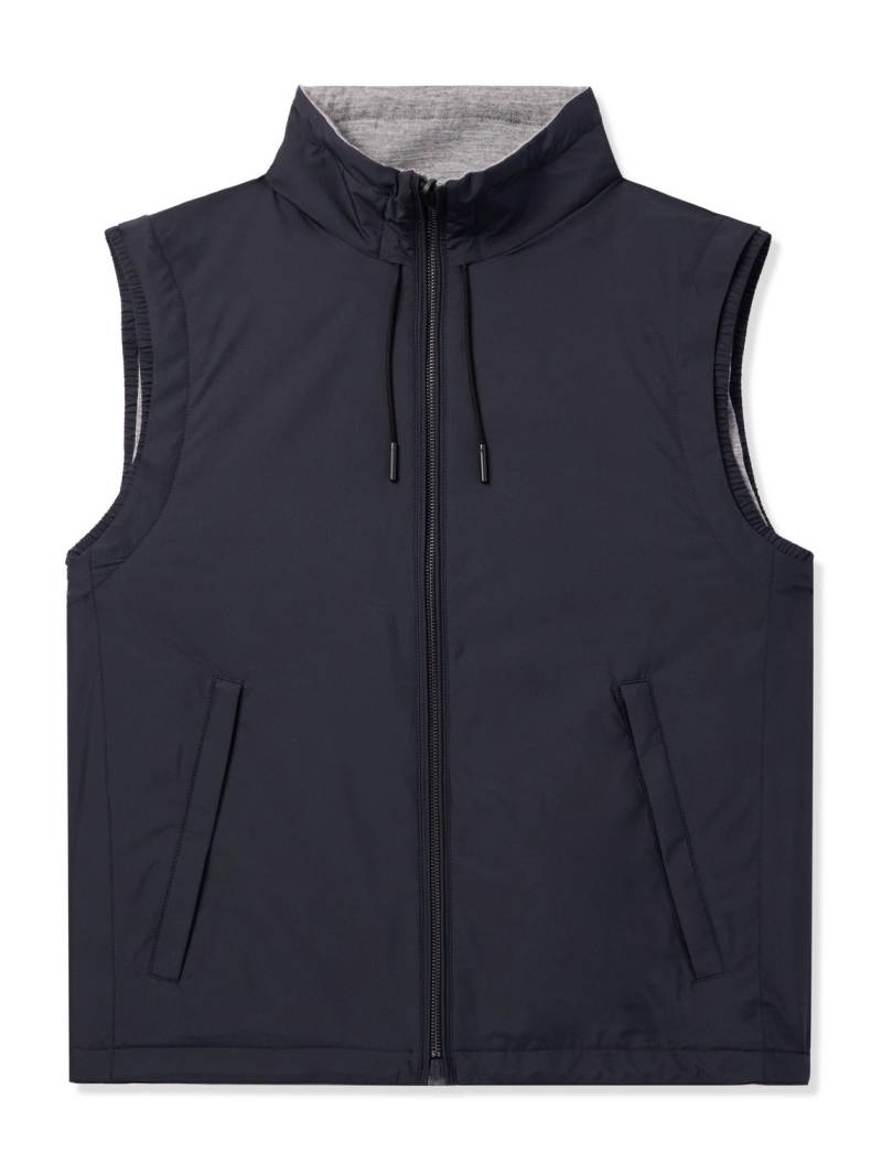Zegna - Reversible Shell and Cashmere-Blend Twill Gilet - Men - Blue - IT 52 von Zegna