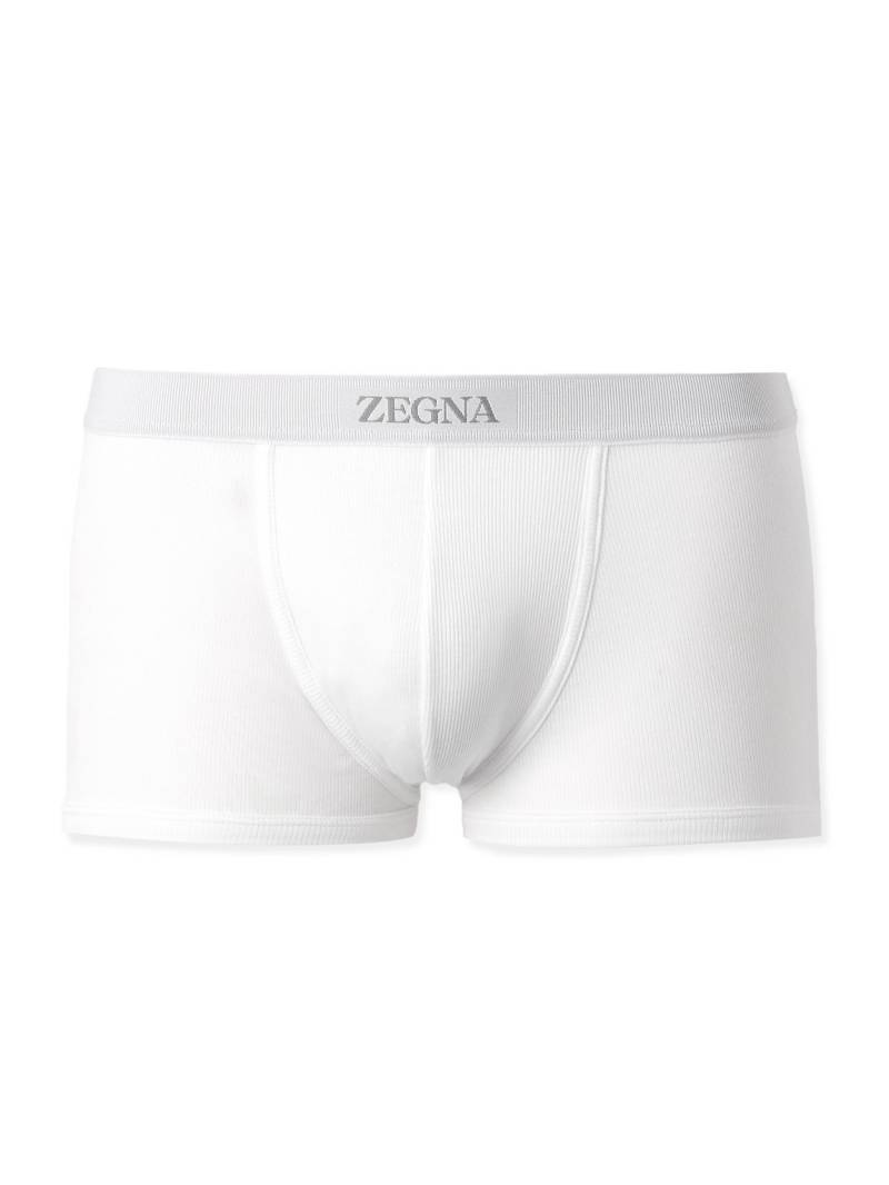 Zegna - Ribbed Cotton and Modal-Blend Boxer Briefs - Men - White - XXL von Zegna