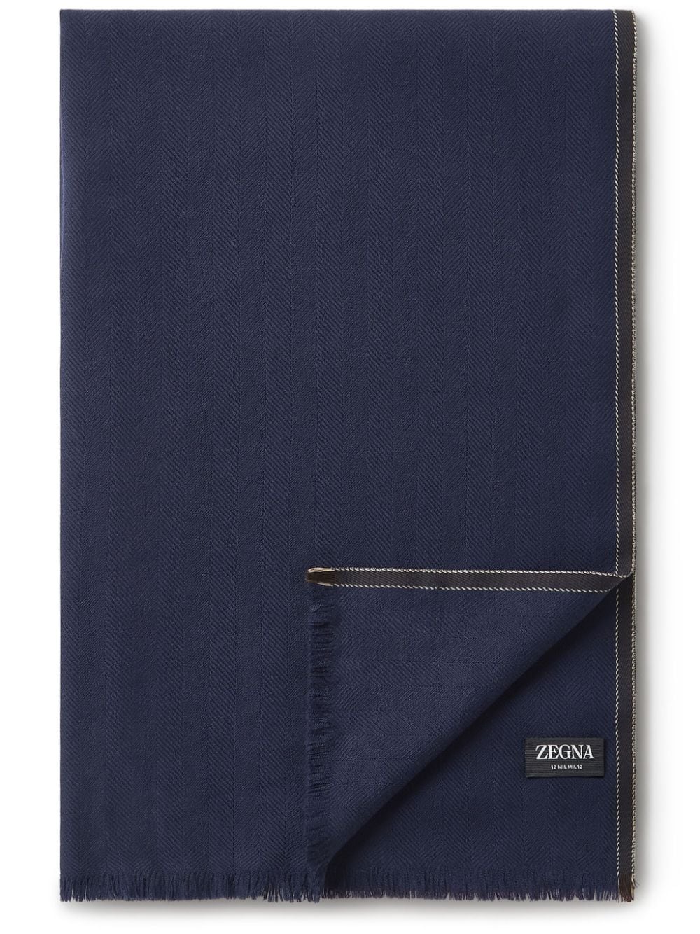 Zegna Schal mit ausgefransten Kanten - Blau von Zegna