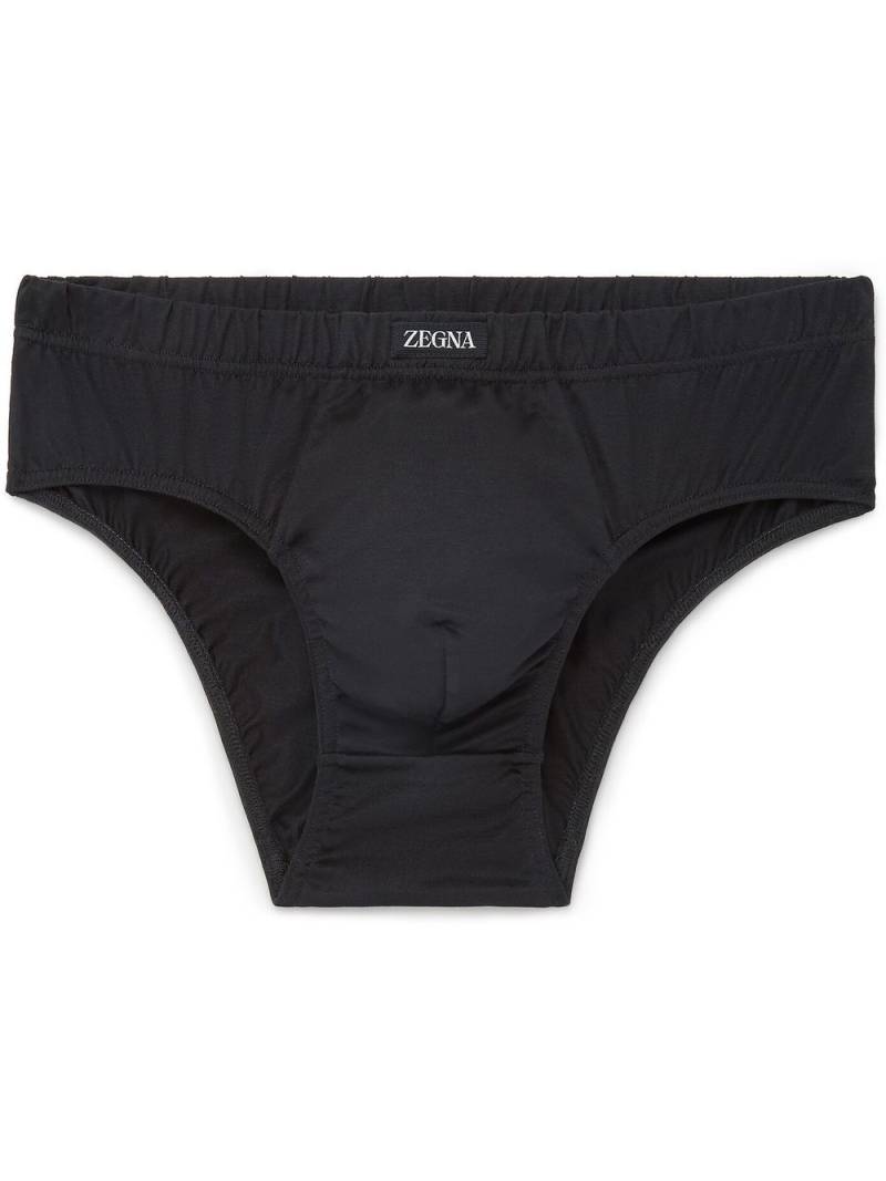 Zegna Slip mit Logo-Bund - Schwarz von Zegna