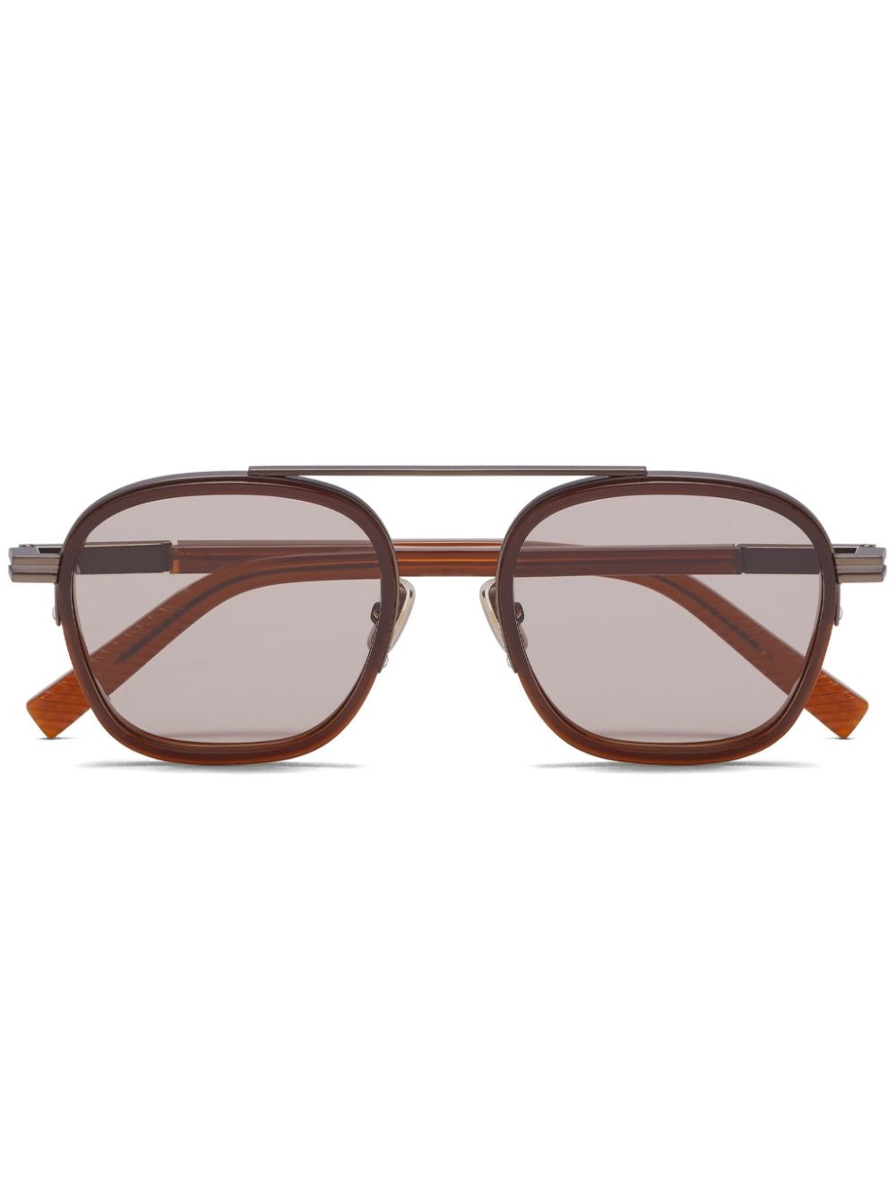 Zegna Sonnenbrille mit ovalem Gestell - Braun von Zegna