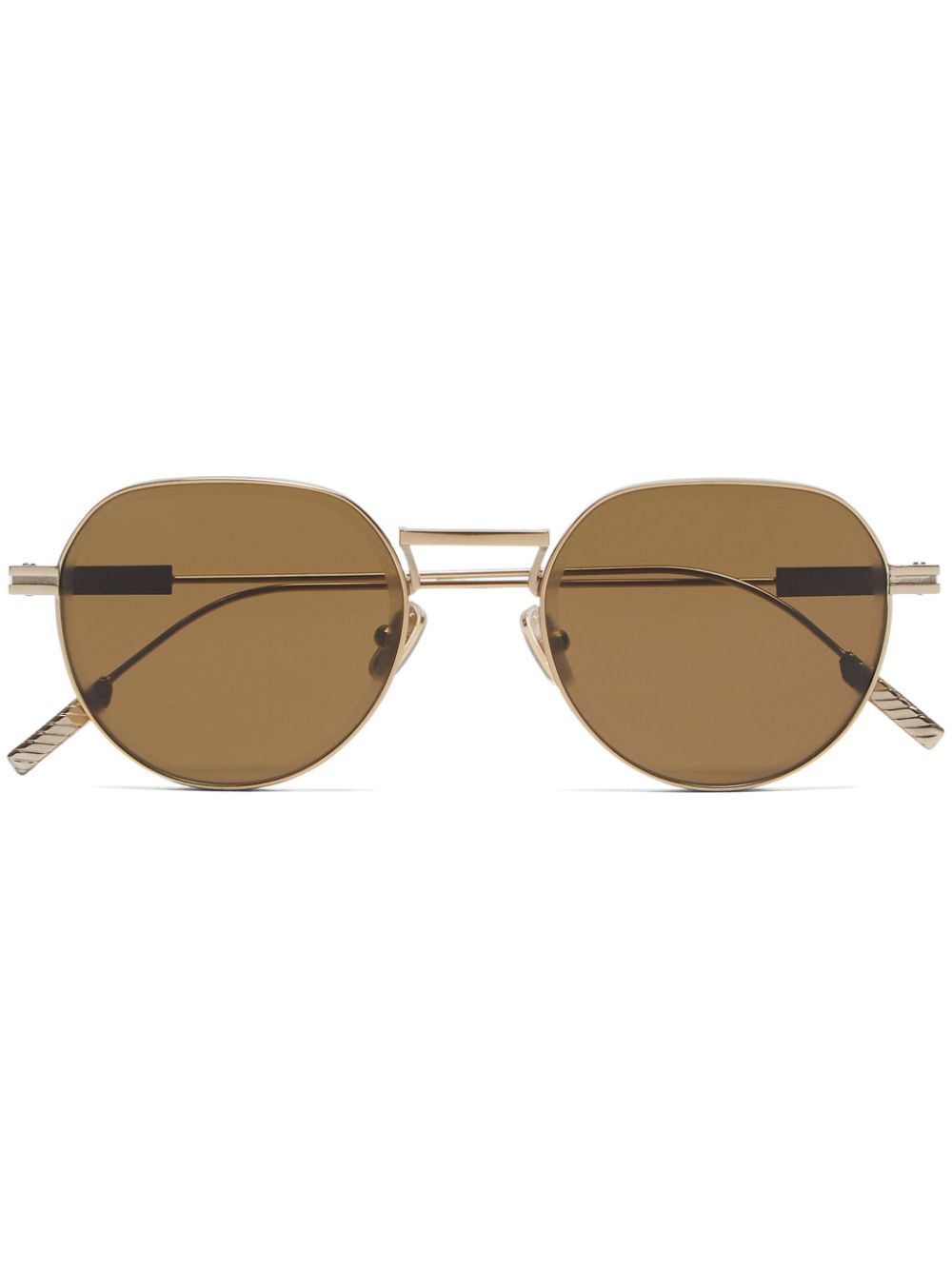 Zegna Sonnenbrille mit rundem Gestell - Gold von Zegna