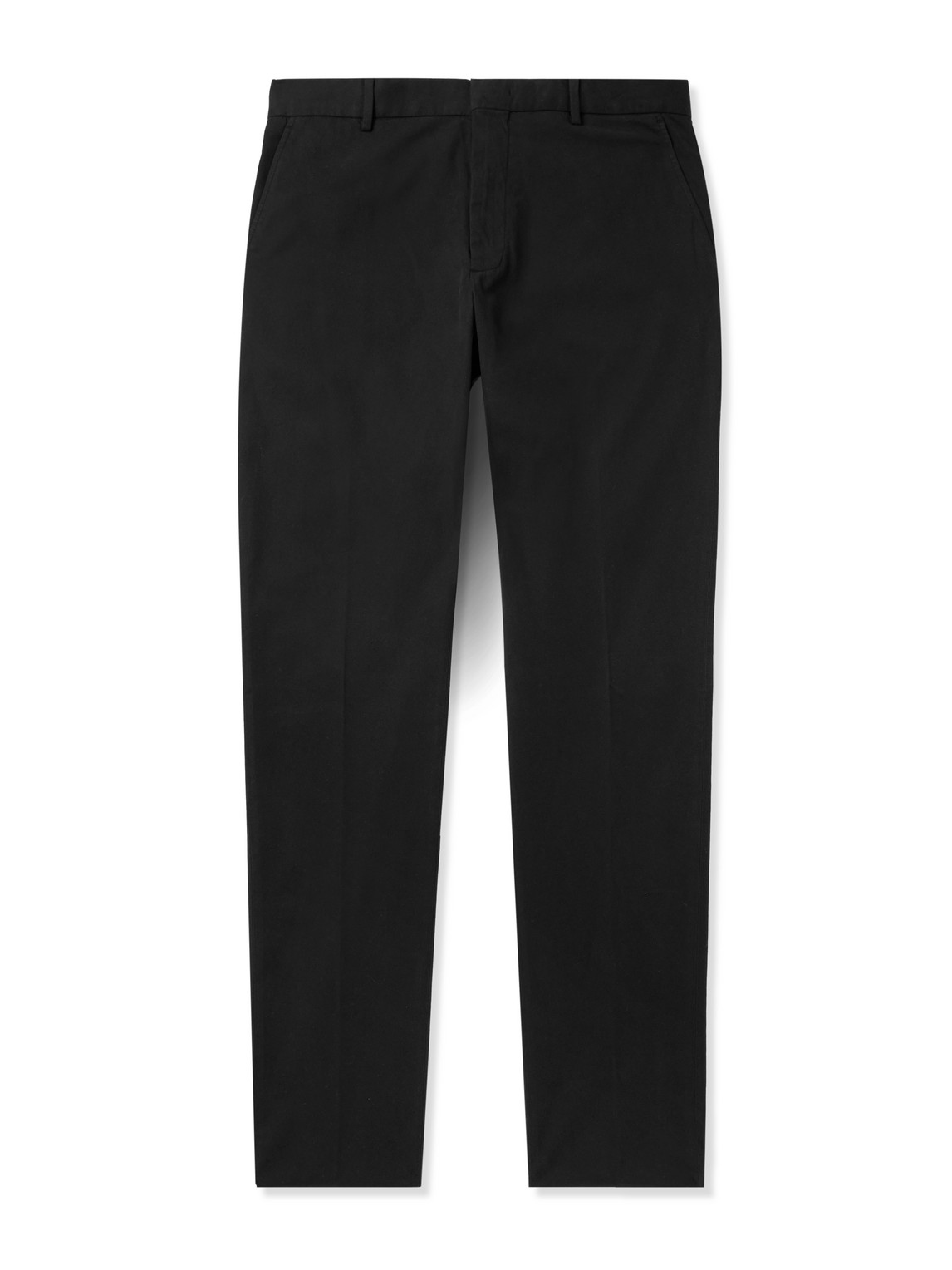 Zegna - Straight-Leg Garmet-Dyed Stretch-Cotton Twill Chinos - Men - Black - IT 50 von Zegna