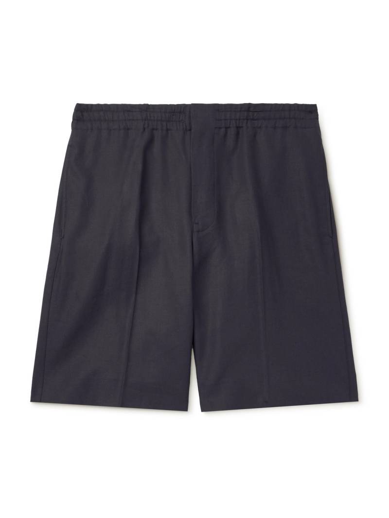 Zegna - Straight-Leg Linen Shorts - Men - Blue - IT 48 von Zegna