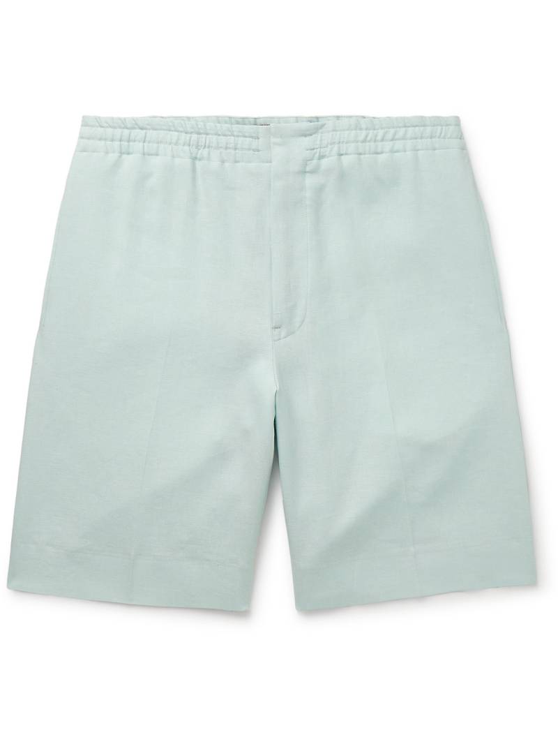 Zegna - Straight-Leg Linen Shorts - Men - Blue - IT 52 von Zegna