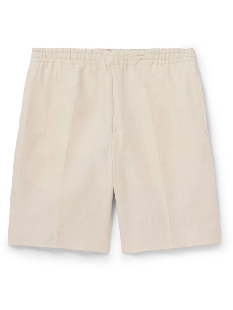 Zegna - Straight-Leg Oasi Linen Drawstring Shorts - Men - Neutrals - IT 58 von Zegna