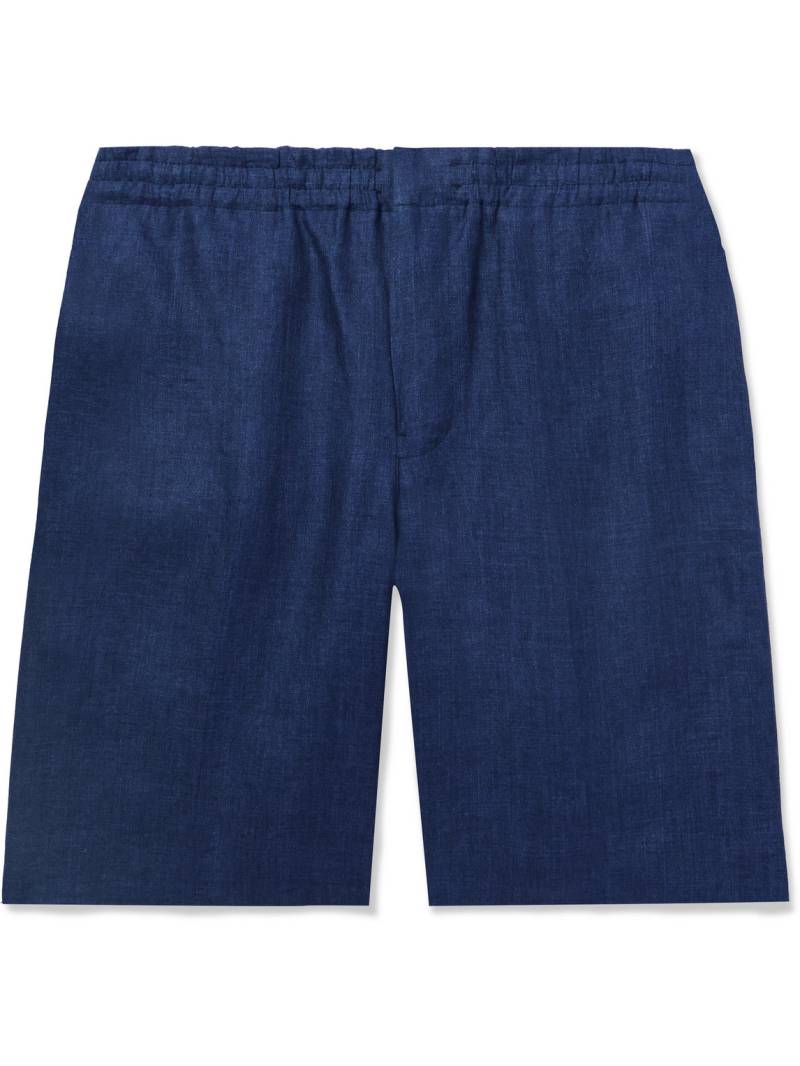 Zegna - Straight-Leg Oasi Linen Shorts - Men - Blue - IT 50 von Zegna