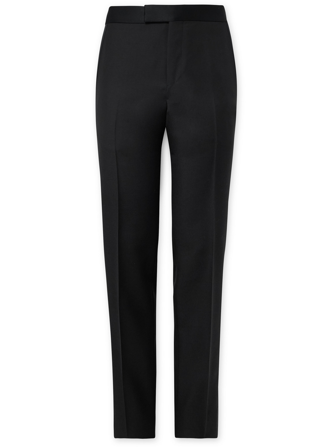 Zegna - Straight-Leg Satin-Trimmed Wool and Mohair-Blend Tuxedo Trousers - Men - Black - IT 52 von Zegna