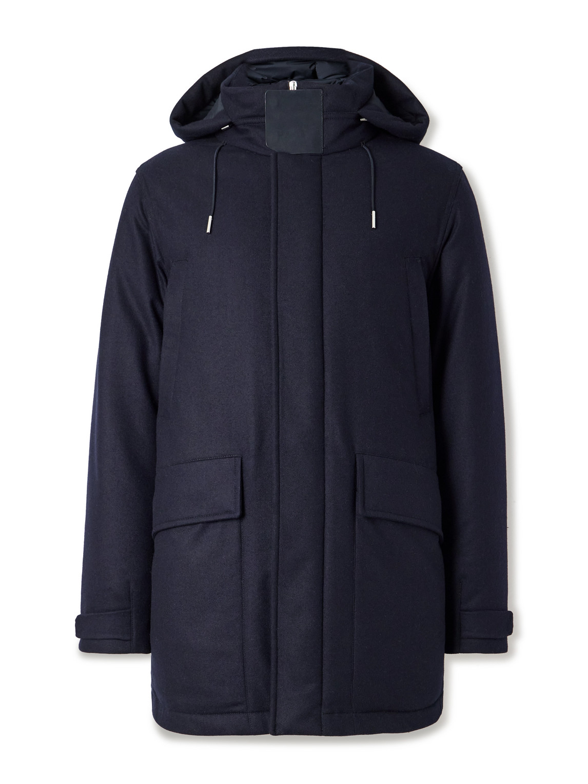 Zegna - Suede-Trimmed TECHMERINO™ Wool Hooded Down Parka - Men - Blue - IT 52 von Zegna