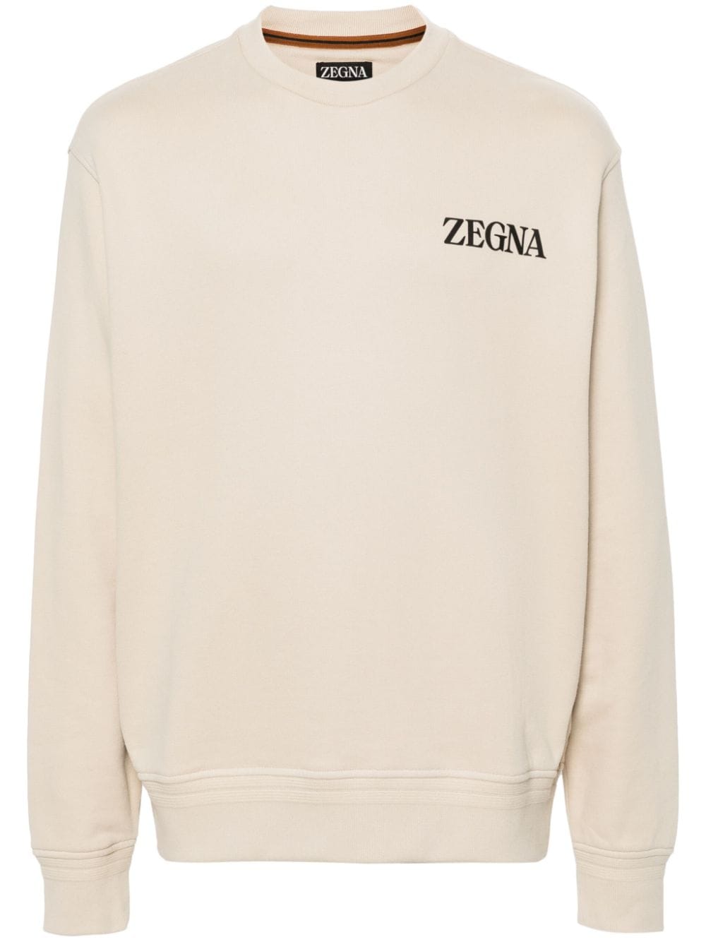 Zegna Sweatshirt mit gummiertem Logo - Nude von Zegna