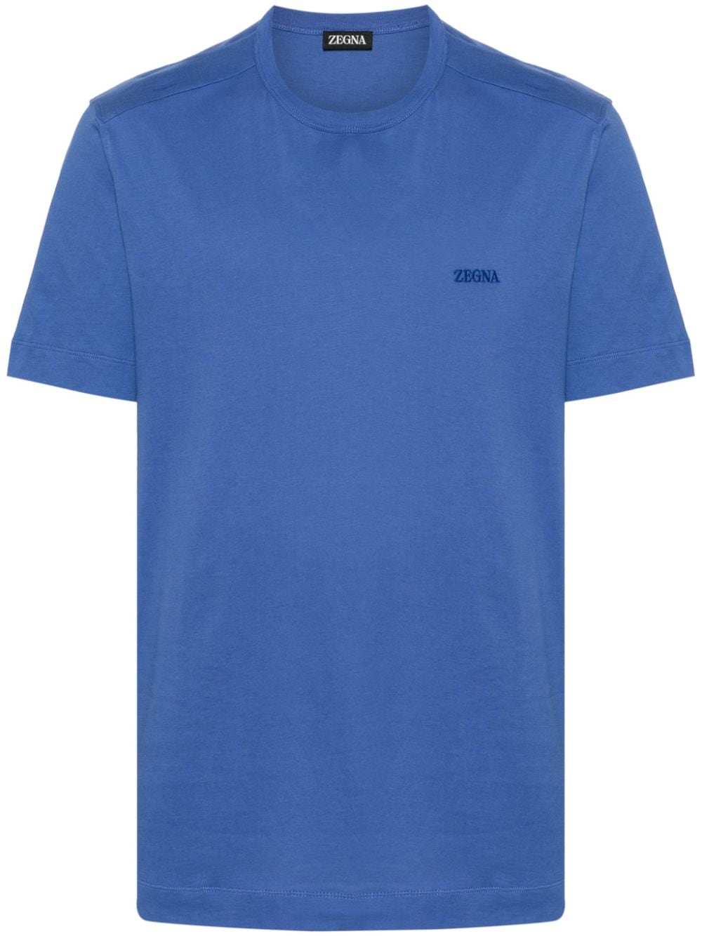 Zegna T-Shirt mit Logo-Stickerei - Blau von Zegna