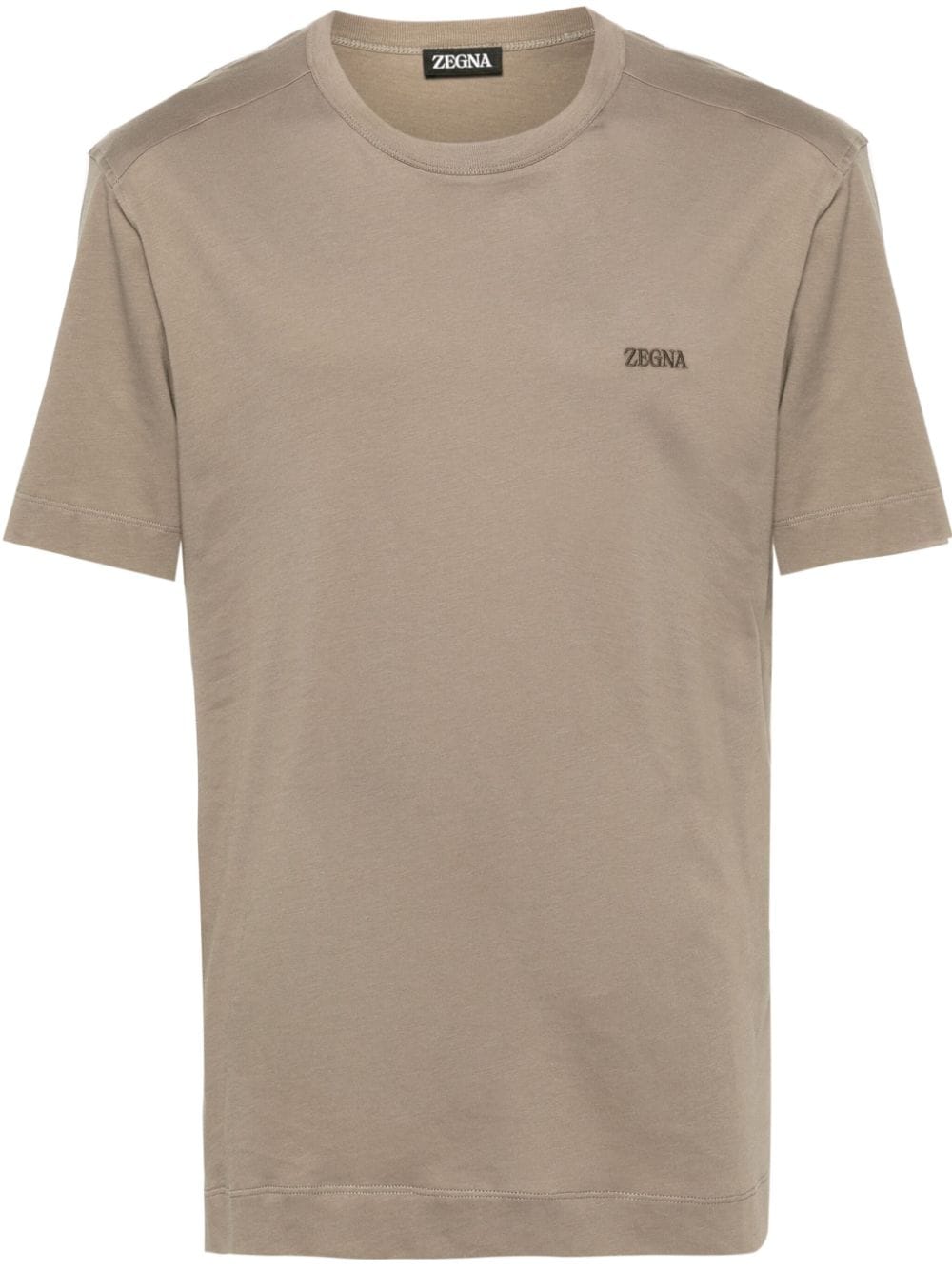 Zegna T-Shirt mit Logo-Stickerei - Nude von Zegna