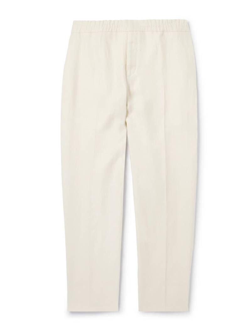 Zegna - Tapered Oasi Linen Trousers - Men - Neutrals - IT 52 von Zegna