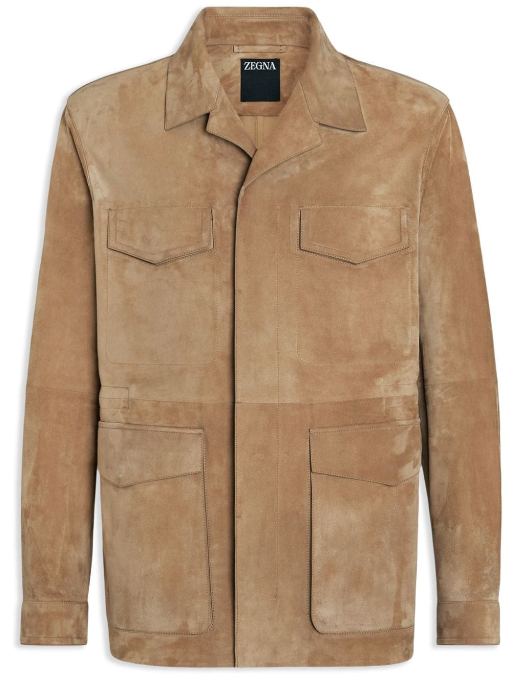 Zegna Wildlederjacke im Utility-Look - Nude von Zegna