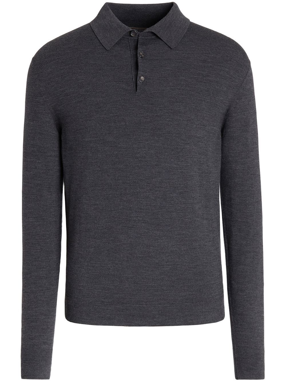 Zegna Fein gestricktes Poloshirt - Grau von Zegna