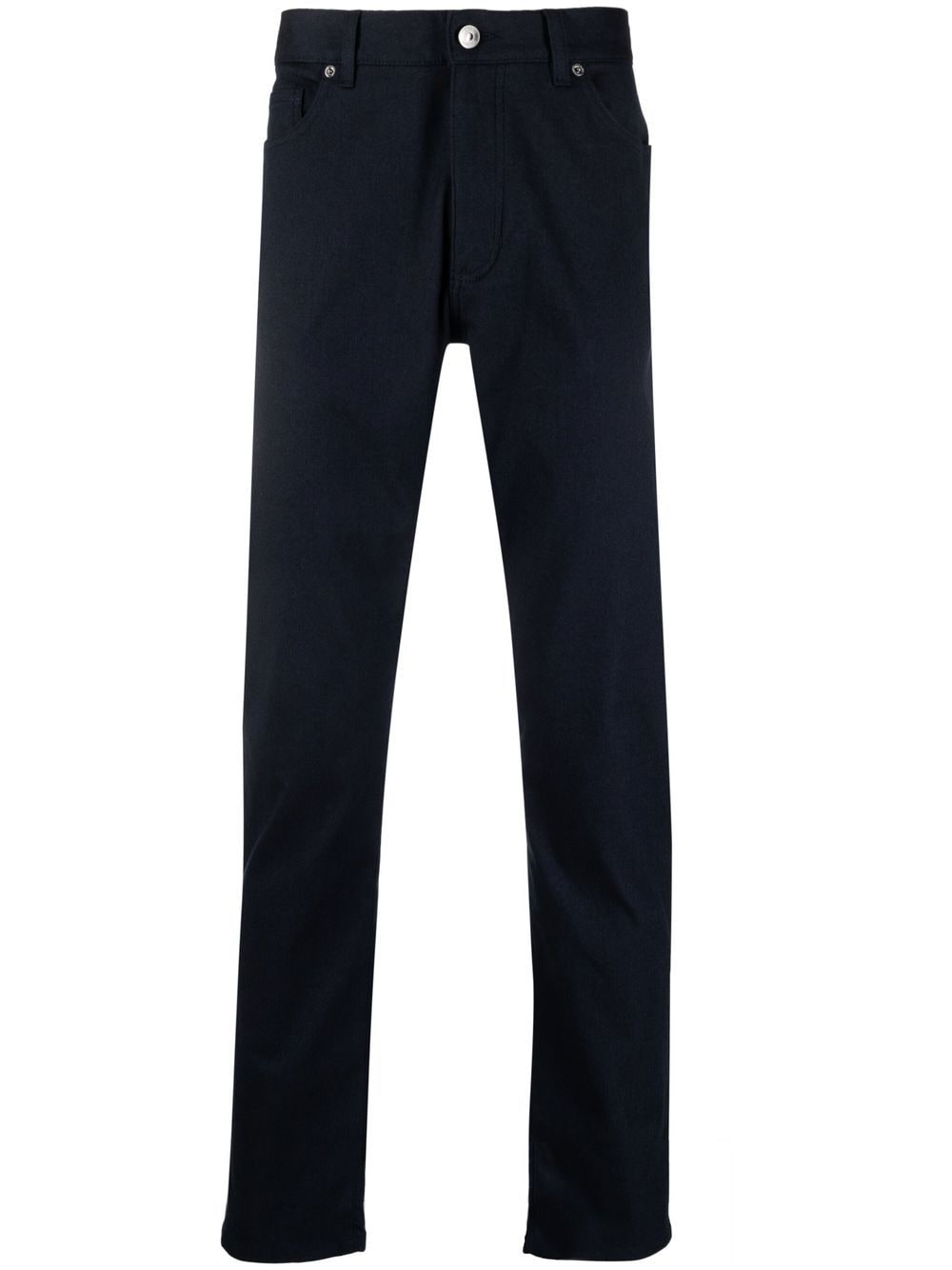 Zegna Gerade Hose mit Logo-Patch - Blau von Zegna