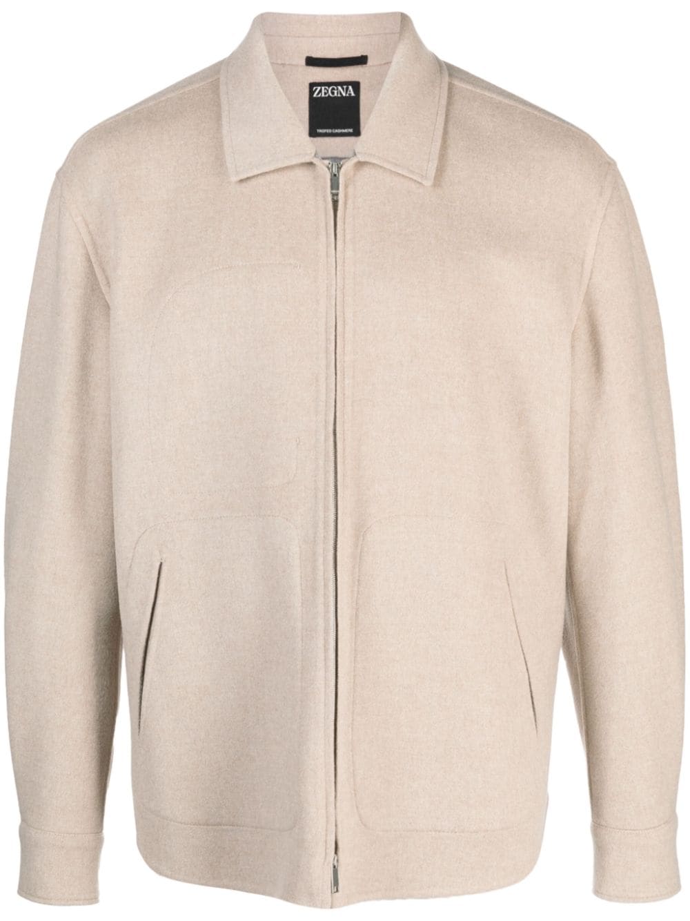 Zegna Jacke mit Logo-Patch - Nude von Zegna